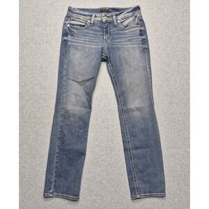 Silver Jeans Co Womens Size 28 Denim Blue Jeans Stretch Embroidered Pockets
